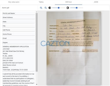 Google Document AI Application Form Recognition