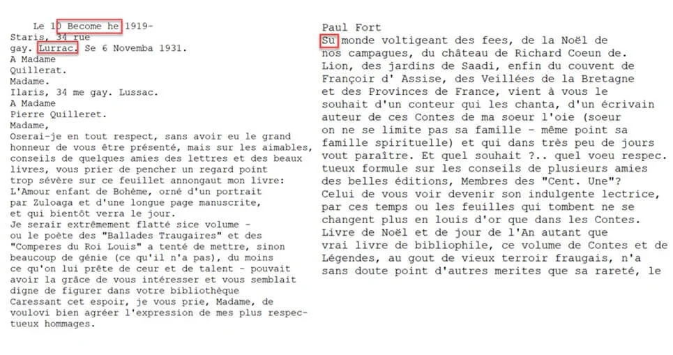 Handwriting Recognition - French Text Sample with Microsoft Azure Vision