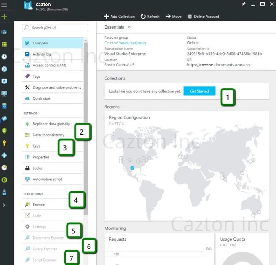 Cosmos DB Portal Features