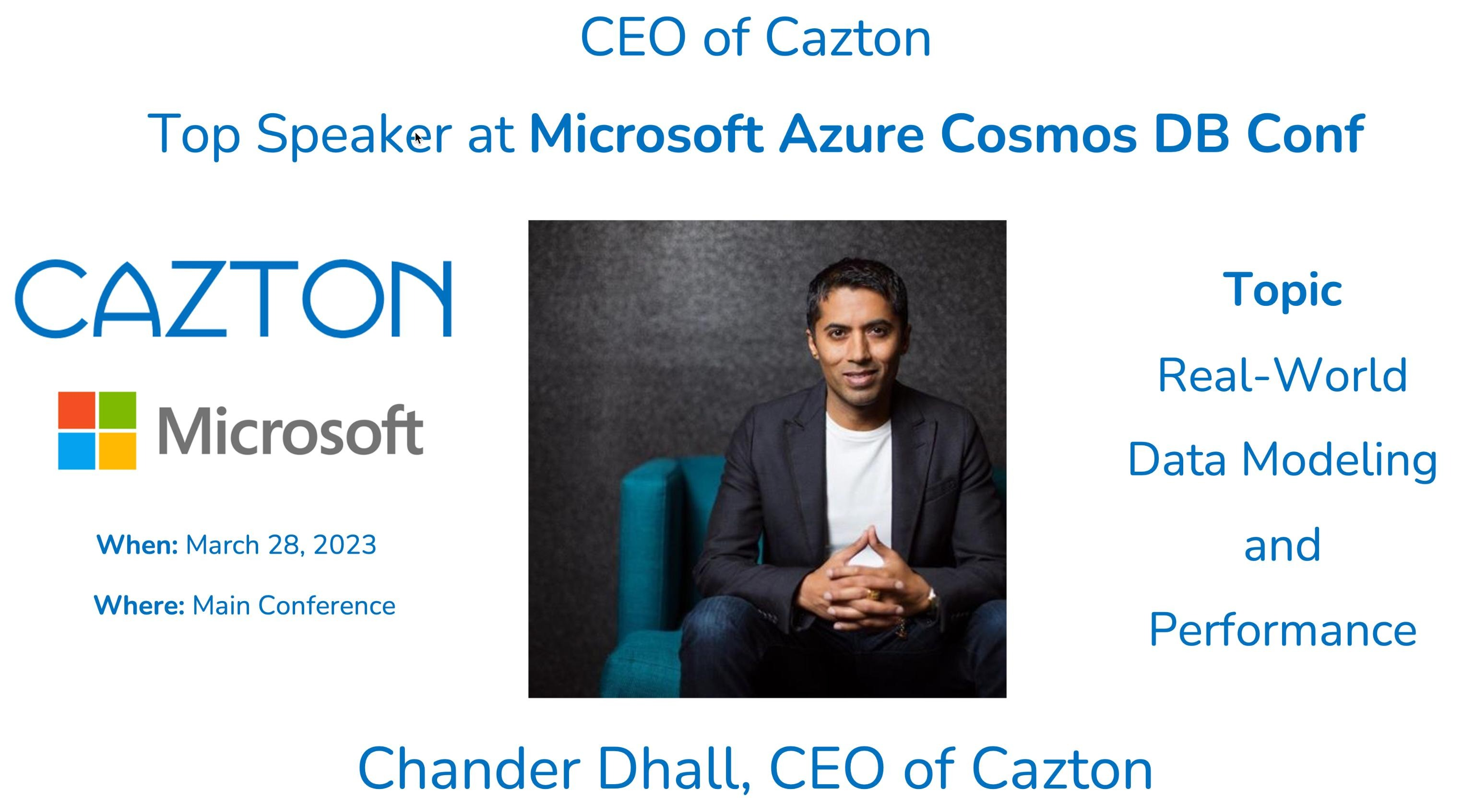 Cazton CEO at Microsoft Azure Cosmos DB Conf